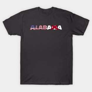 Alabama State Flag/American Flag logo T-Shirt